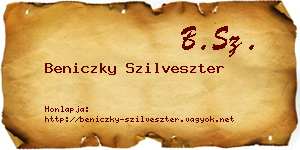 Beniczky Szilveszter névjegykártya