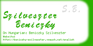 szilveszter beniczky business card